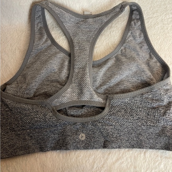 90 Degree By Reflex Heathered Gray Sports Bra - Picture 3 of 5